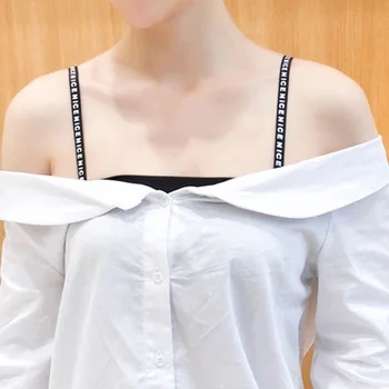 

Fashion Summer Letter Print Bra Straps Comfort Polyester Adjustable Underwear Straps Intimates Accessories Rk#