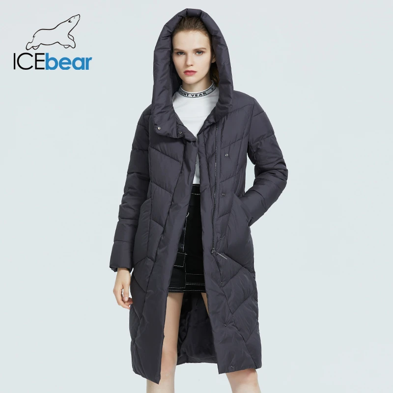 ICEbear 2020 Новая куртка с капюшоном для женщин Повседневная зима сгущает хлопок