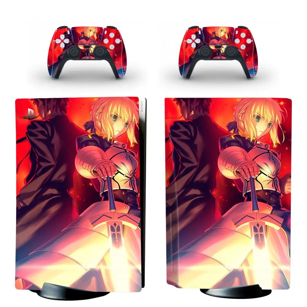 Fate Saber Ps5 Standard Disc Edition Skin Sticker Decalcomania Cover Per Playstation 5 Console E Controller Ps5 Skin Sticker Vinyl