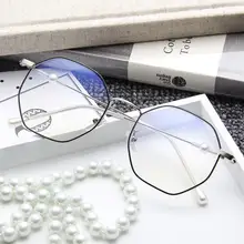 Женские металлические солнцезащитные очки, аксессуары, негабаритная оправа, круглая оправа, прозрачные линзы, женские очки, очки для женщин