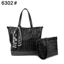 Модная повседневная женская кожаная сумка с заклепками, на одно плечо, сумка через плечо, сумка для покупок, модная сеточная красная сумка