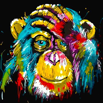 5D Diy Diamond Embroidery Cross Stitch Monkey Diamond Painting Full Square/round Animal Mosaic Home Decoration Gift