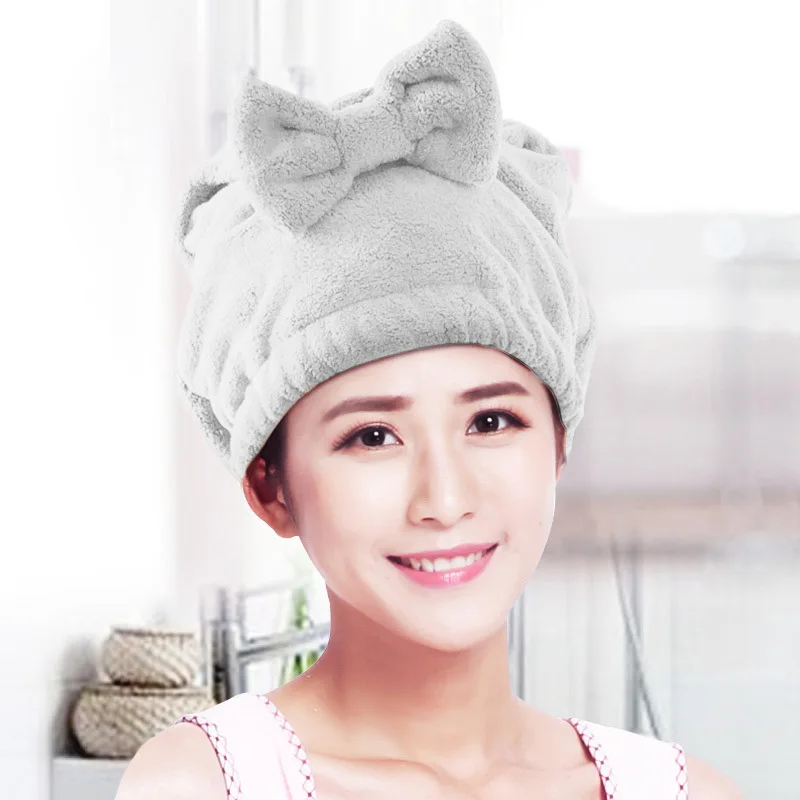 Толстая шапочка для душа, сухая шапочка для волос, ультрапрочная водопоглощающая, Южная Корея, милые женские волосы для взрослых, быстросохнущие длинные волосы с закрытым носком