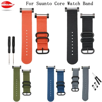 

Hot sale For Suunto Core Fahsion Nylon Strap Band With Lugs Adapters Tools 24mm Watch bands nylon smart bracelet for men watches