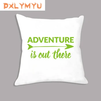 

Fashion Square Sofa Bed Pillowcase Adventure Arrows Sign Life Quotes Print Modern Plush Soft Pillow Seat Cushion