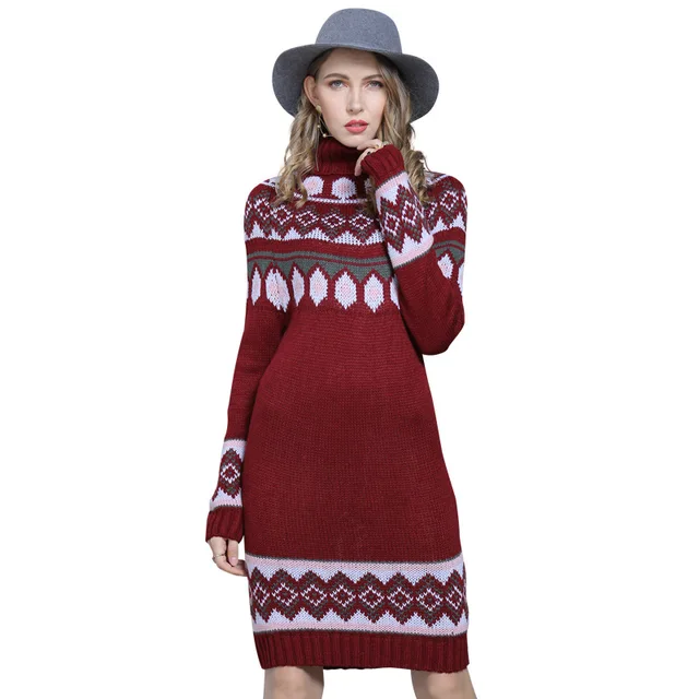 Купить женское длинное платье свитер в богемном стиле элегантное винтажное картинки цена