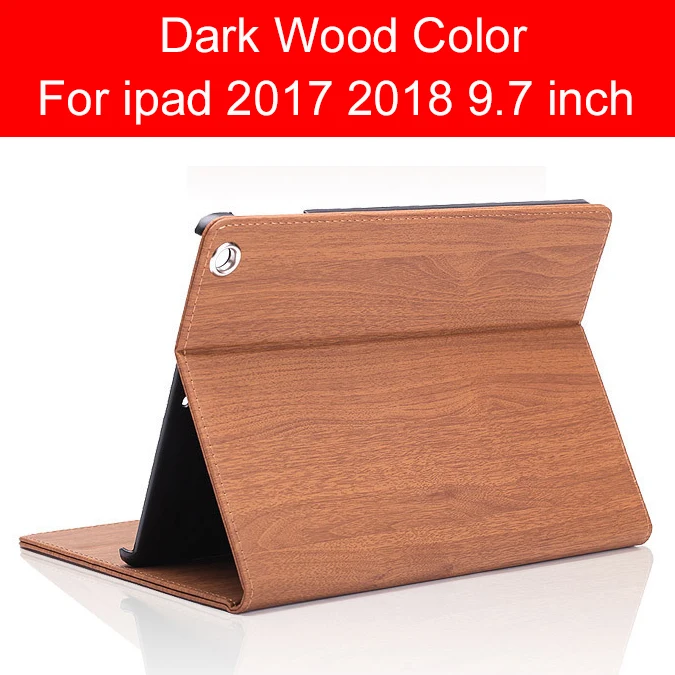 Dark Wood Essidi чехол для планшета для ipad Air 1 Air 2 Деревянный Цвет PU Регулируемая подставка защитный чехол для ipad 9,7 для ipad 5 6 - Цвет: Dark Wood