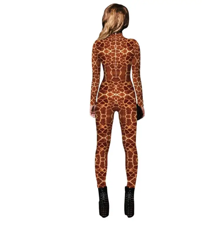 Хэллоуин Косплей костюмы Леопард 3D печать животное zentai боди с змеиным принтом костюм комбинезоны