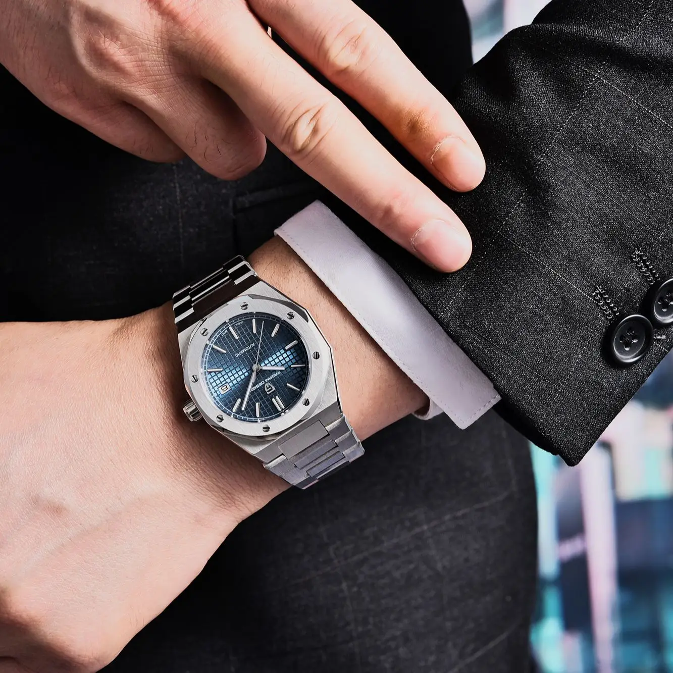 PAGANI DESIGN New 2021 Men's 40mm Stainless Steel Clock Seiko NH35A Automatic Date 100m Waterproof Wristwatch Relogio Masculino