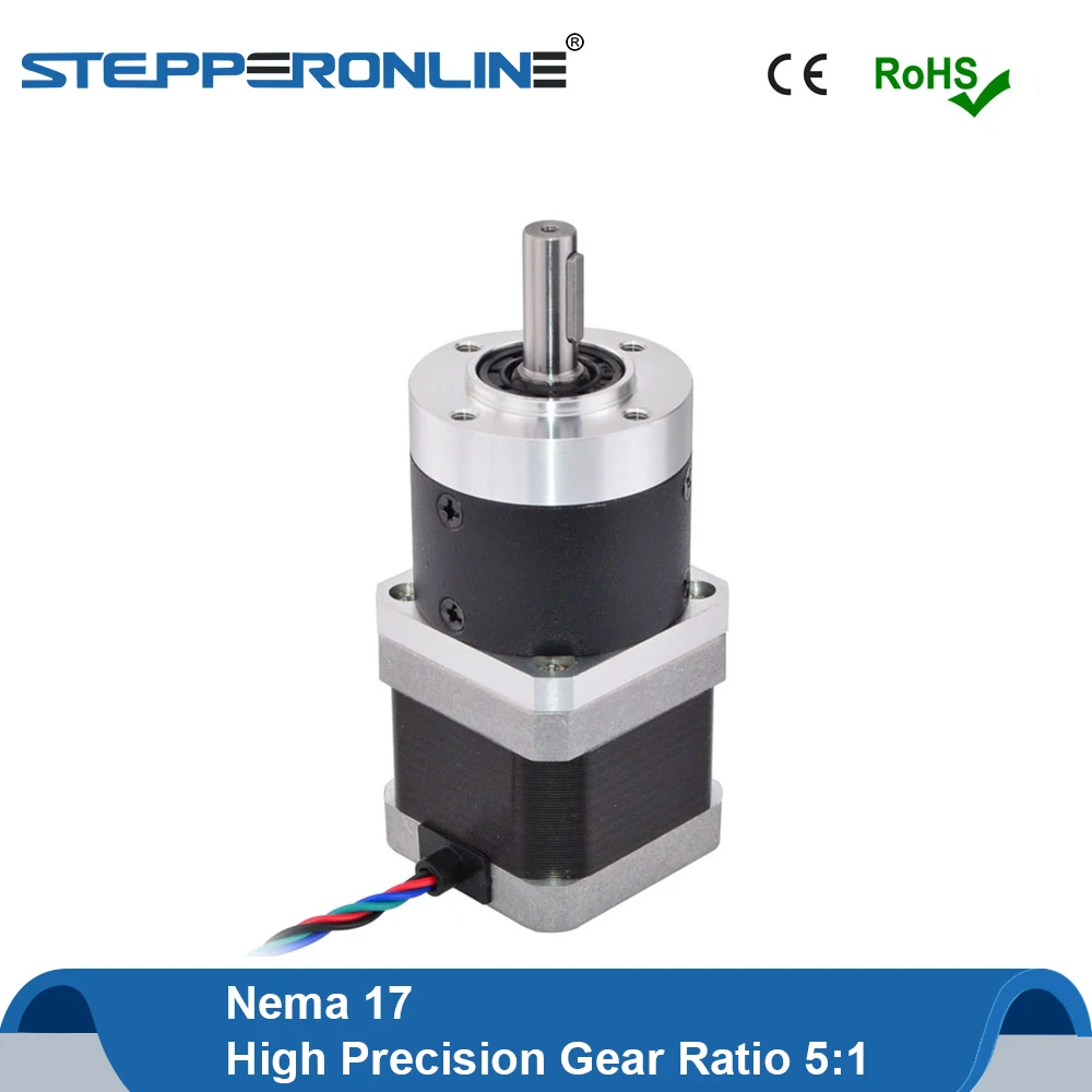 

5:1 High Precision Planetary Gearbox Nema 17 Stepper Motor 42 Motor Extruder 1.68A L=39mm 4-lead for CNC 3D Printer