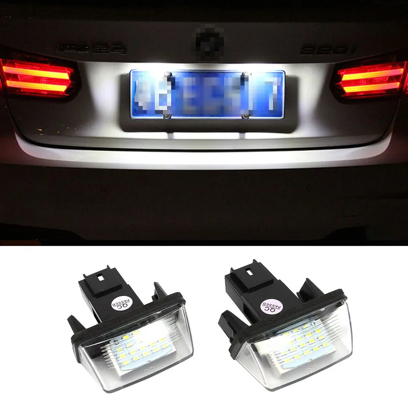 2 шт. светодиодный номерной знак светильник для Citroen C3 C4 C5 C6 peugeot 206 207 307 308 фонари освещения номерного знака