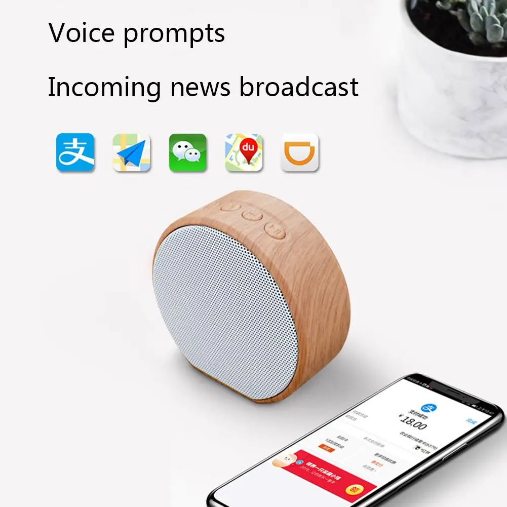

ABS + Silicone Retro Wood Bluetooth Speaker Portable Wireless Outdoor Mini Computer Bluetooth Speaker