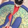 Women Watch Fashion Leather Band Ladies Quartz Wrist Watch Starry Sky Round Dial Roman Number Rhinestone Leather Band Watch Cute 5
