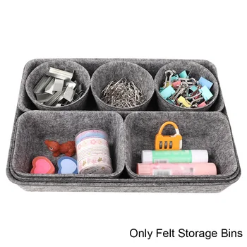 

8pcs Soft Felt Storage Bins Kids Toy Wardrobes Closet Living Room Office Drawer Trays Sundries Dividers Home Organizer Bedroom