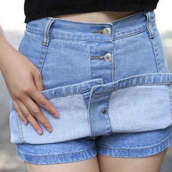 

Faldas Mujer Moda 2020 Women High Waist A-Line Denim Skirts Casual Harajuku Single-Breasted Mini Skirt Jeans Skirt