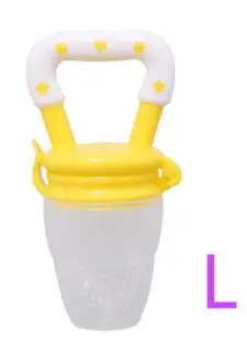 Yellow whiteL Детская соска бутылочка для кормления свежее питание соска mamadeira питатель инструмент для кормления колокольчик Безопасный детский силикагель бутылочки для кормления - Цвет: Yellow whiteL
