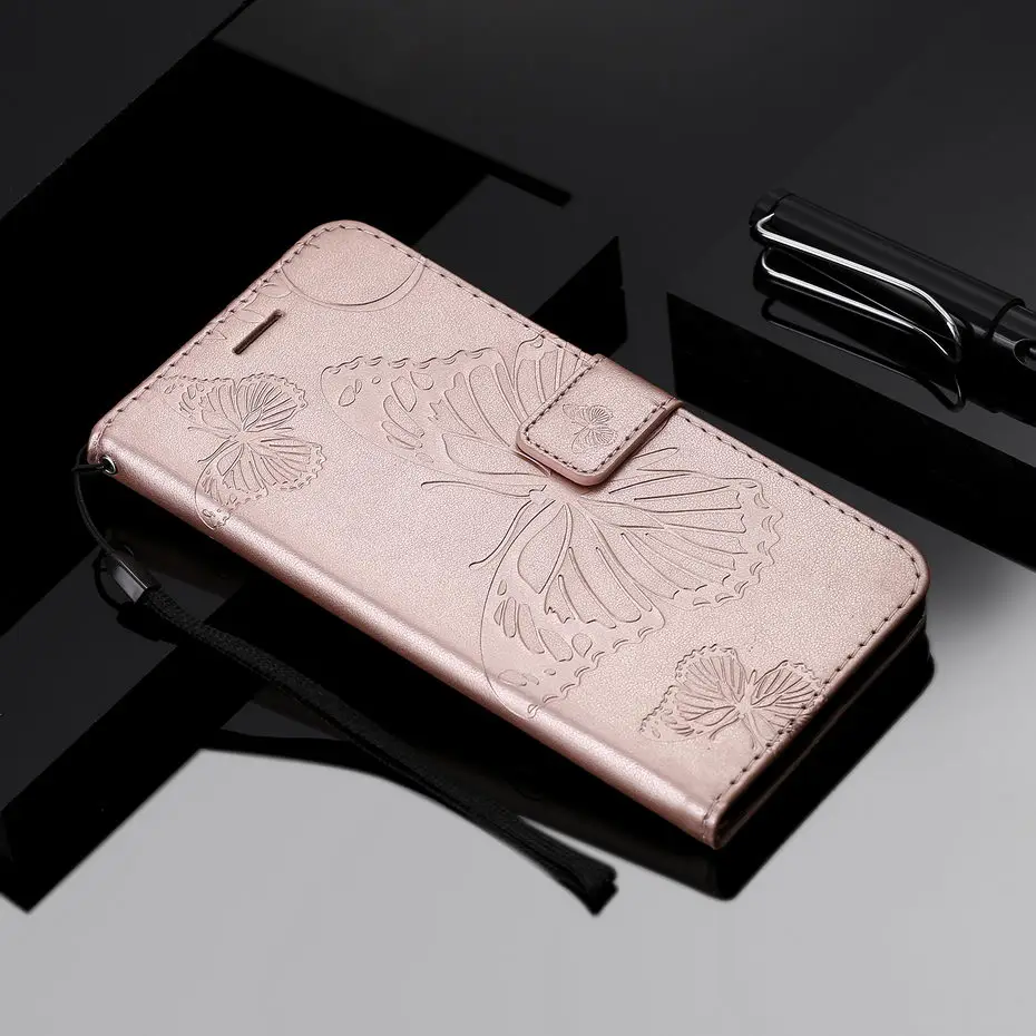 Чехол-книжка с 3D бабочкой для Xiaomi Redmi 7 Note7, кожаный чехол-кошелек, чехол для телефона Xiaomi Redmi 7, Note 7, Capa, Fundas, чехол - Цвет: RoseGold