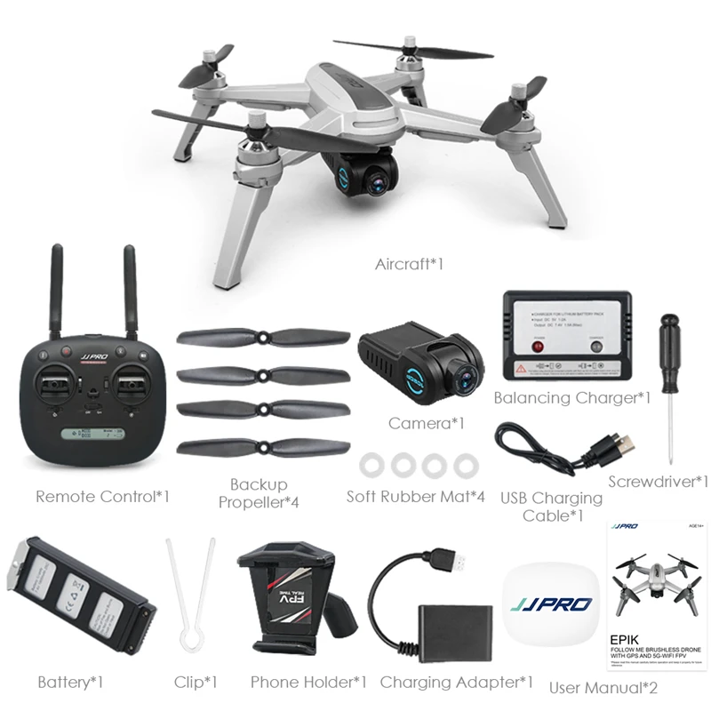 JJRC X5 5G-WIFI FPV Дрон бесщеточный gps вертолет с камерой 90 ° 2K RC Дрон сверхдлительный срок службы 1800mAh Квадрокоптер