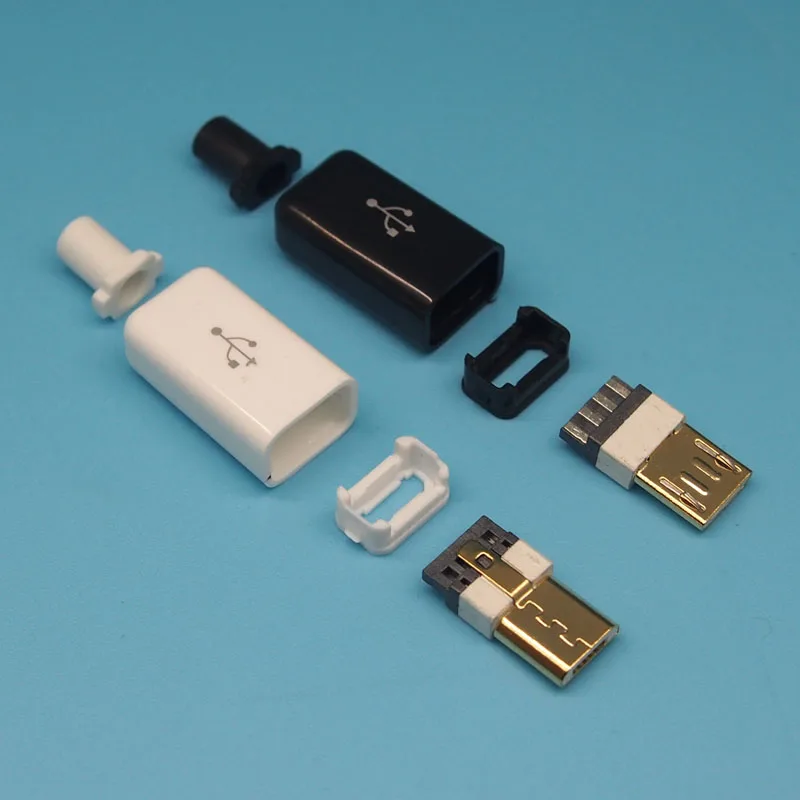 10 Набор 4 в 1 позолоченный микро-usb-кабель с разъемом штекер