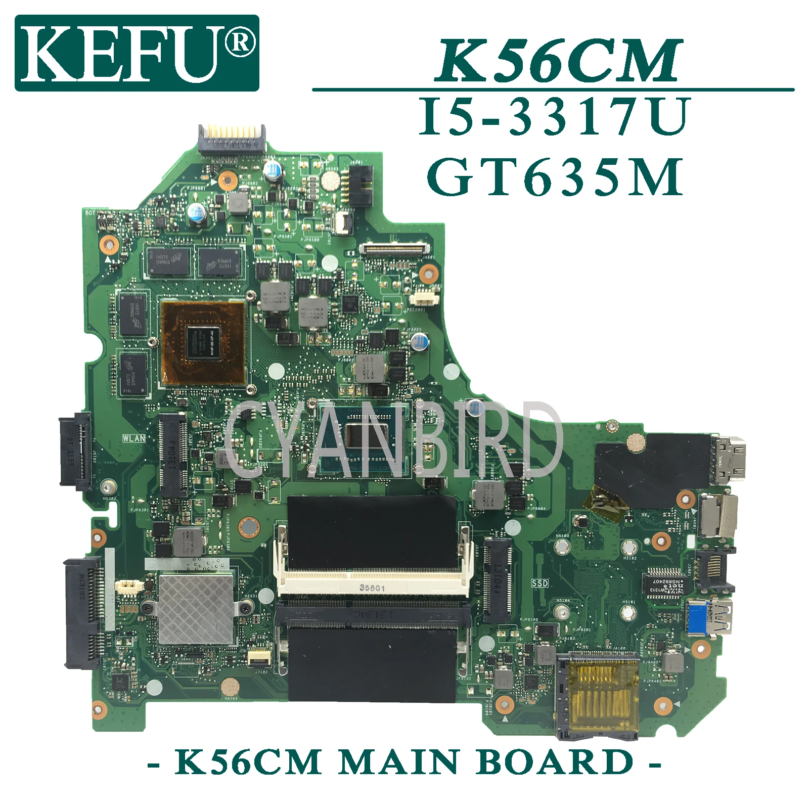 Материнская плата KEFU K56CM оригинальная материнская ASUS S550CM K56CB S550CB S550C K56C с I5-3317U для