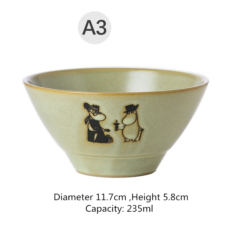 A3 bowl Чашка Moomin в скандинавском стиле керамическая матовая кружка кофейная чашка с крышкой мультяшная креативная трендовая деревянная крышка чашки и кружки чаша - Цвет: A3 bowl