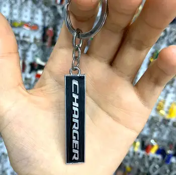 

3D Metal Car Auto Keychain Emblem Badge Rear Trunk Lid Emblem Metal Logo key holder For Dodge Charger SRT R/T Hellcat