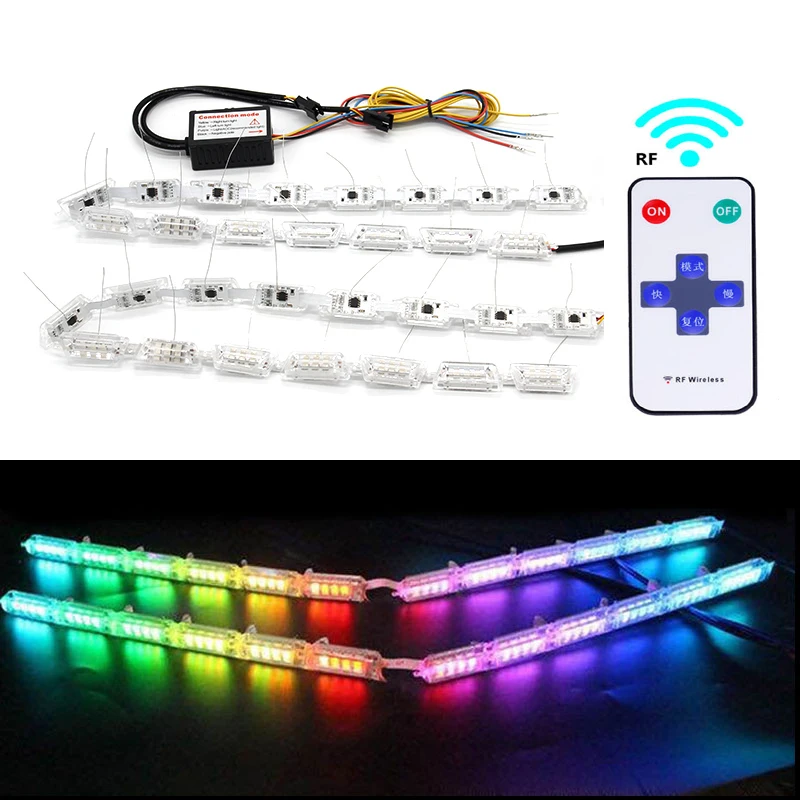 Новый 2 предмета RGB светодиодный DRL Габаритные огни последовательного потока