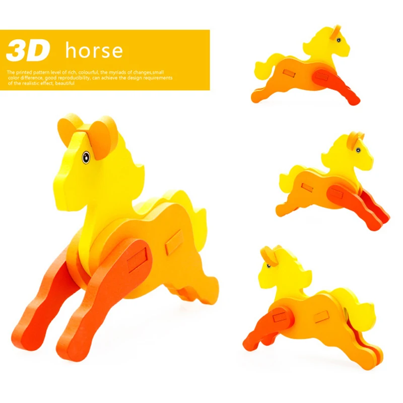 Детская игрушка деревянная головоломка деревянная 3D головоломка для детей Детские Мультяшные животные Пазлы обучающая игрушка