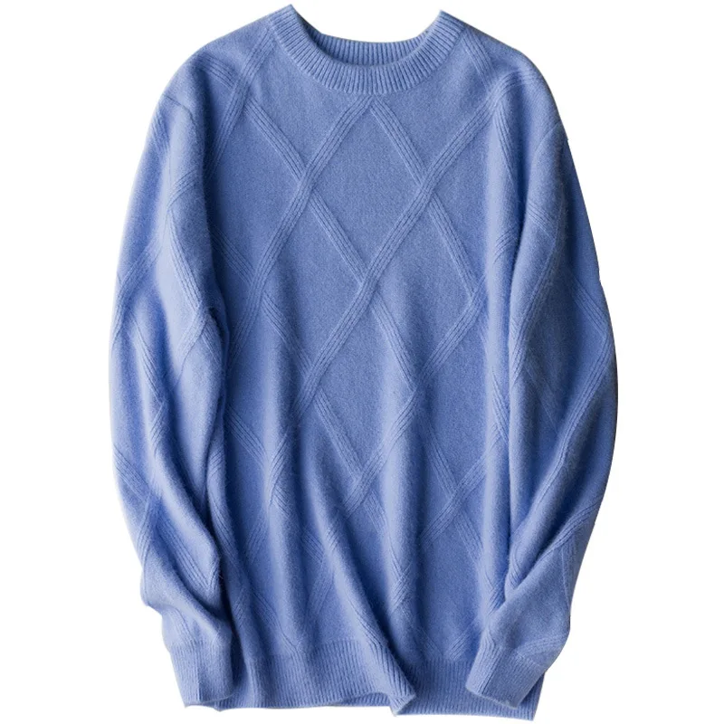 Promotion Cashmere sweater men's round collar thickened pullover men's winter loose autumn and winter knitted men's woolen sweaters