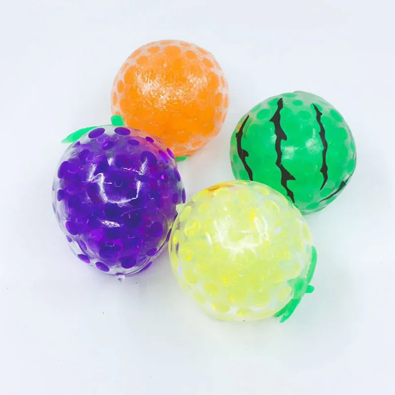 squeeze ball maker 1pcs Squishy Release Toy Colorful Stress Ball Anti-anxiety Relief Squeeze Ball Toy Fruit Jelly Water Stuff Funny For Adult Kids dna ball fidget toy