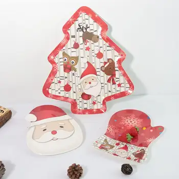 

Creative Christmas Plates Fruit Dish Melamine Plate Children Tableware Christmas Themed Tableware For Steak Fruit