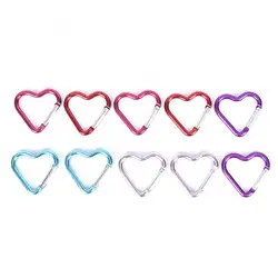 Mini 5Pcs Heart Shape Carabiner Outdoor Mountaineering Hiking Hanging Buckle