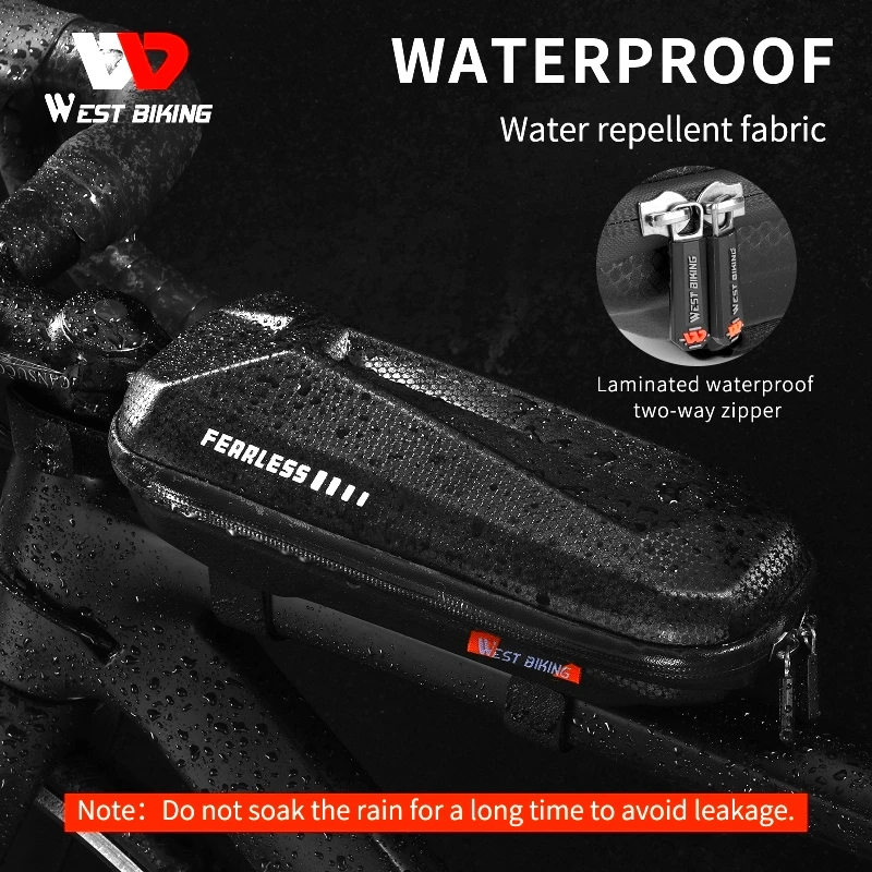 WEST BIKING Borsa Da Tubo Superiore Impermeabile – Guscio Rigido Touch Screen Per Bici