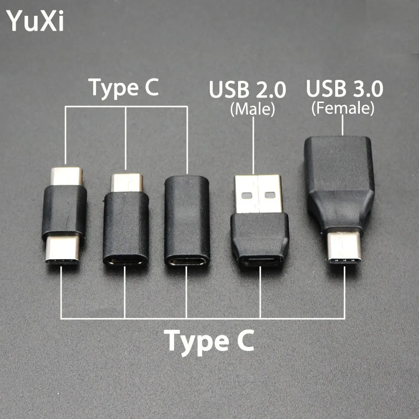 YuXi USB Type C to USB Adapter OTG USB C Male to Female Type C to USB 3.0 Female Adapter Charge Converter Data Connector afbeelding