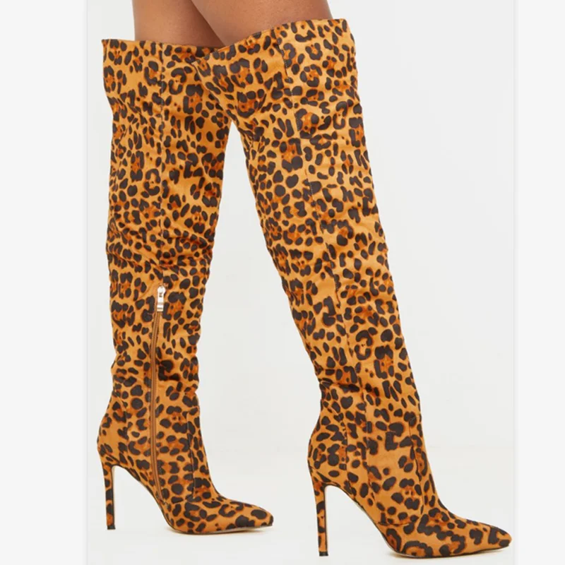 Leopard print Prova Perfetto ручной работы роскошный дизайн кожаные женские ботинки на высоком каблуке вечерние ботинки пикантные лакированные кожаные ботинки на молнии сзади - Цвет: Leopard print