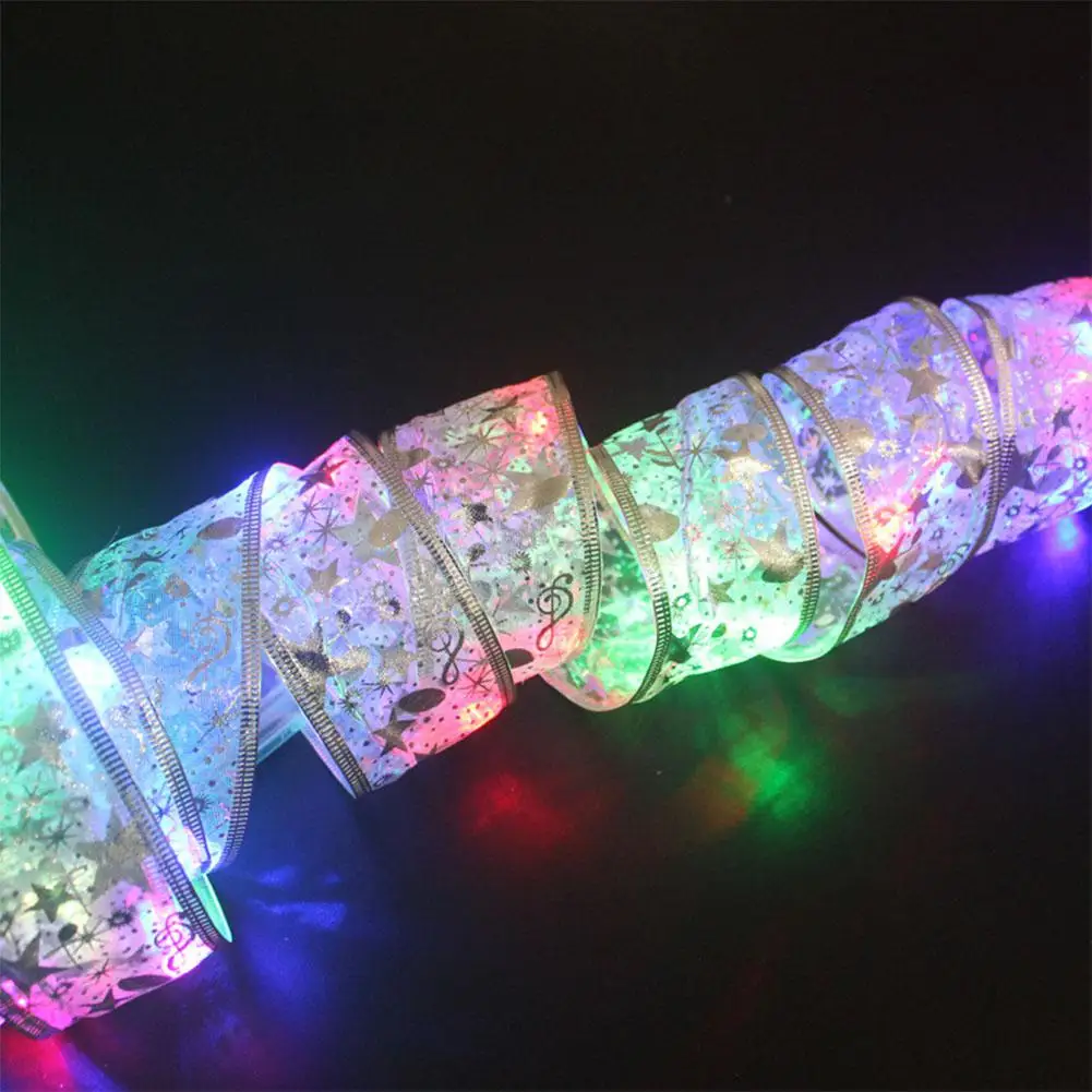 

GloryStar 2M LED Ribbon Light Bronzing Double Layer Ribbons for Christmas Tree Decoration