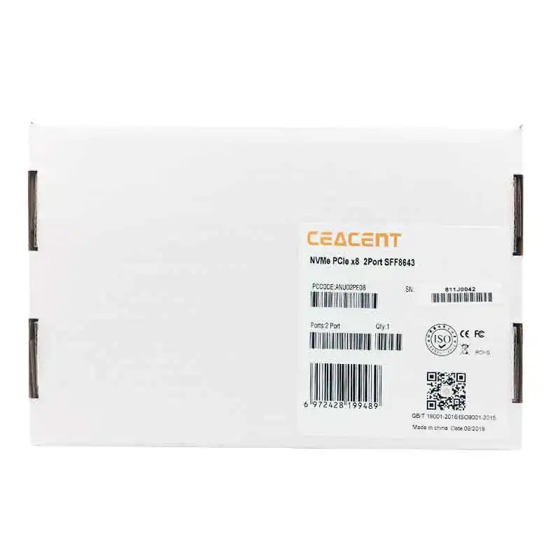 Ceacent NVMe контроллер SSD Райзер 12Gbs ANU02PE08 SFF8643 разъем с двумя портами PCIe X8 sff8643 к