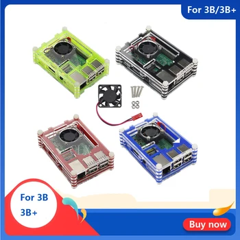 

Raspberry Pi 3B/3B+ case 9 Layers Acrylic box Case + Cooling Fan for Raspberry pi 3B/3B+