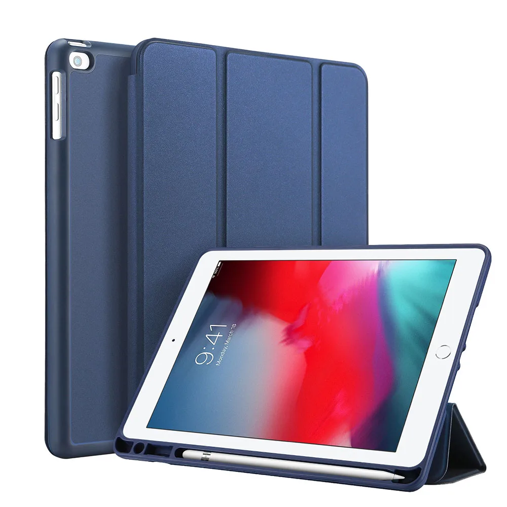 Флип-чехол для Apple iPad 9,7 iPad Air 2 56 PU кожаный чехол-подставка для автоматического сна/пробуждения чехол для планшета с держателем для карандаша - Цвет: blue