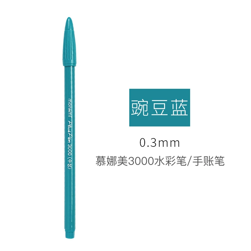 Peacock Blue Корейская ручка для рисования Monami с 3000 фломастером, 0,3 мм, водостойкая ручка, ручка для скрапбукинга, цветная ручка с чернилами, милые стационарные каваи - Цвет: Peacock Blue