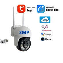 Tuya Smart Life Google Home Alexa PTZ AI 3MP Waterproof Outdoor IP Camera Motion Tracking Wifi Security Camera CCTV Surveillane
