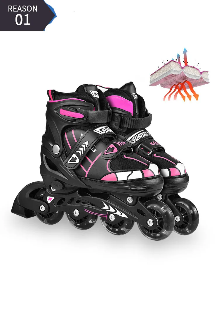 Регулируемая вспышка для начинающих Встроенные роликовые коньки скейт детский полный комплект для мужчин и женщин роликовая обувь