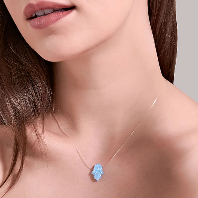 Hand Pendant Necklace Transparent Fishing Line Chain For Women Jewelry Lucky Necklaces &amp Pendants Jewellery S228 | Украшения и