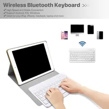 Беспроводная клавиатура-чехол для iPad 9," 6th/5th Gen / Pro Air 1/2 мягкий прочный льняной чехол