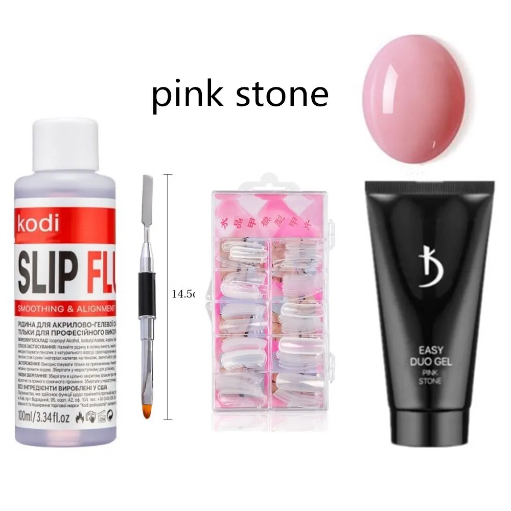PINK STONE KODI 100 мл полигель для ногтей жидкий Слип флейд раствор Acrygel дизайн ногтей строитель Расширение набор все для ногтей и маникюра дизайн - Цвет: PINK STONE