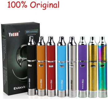 

Authentic Yocan Evolve Plus Kit Dab Wax Vape Pen Kit With 1100mAh Battery Quartz Dual Coil Vaporizer Electronic Cigarettes