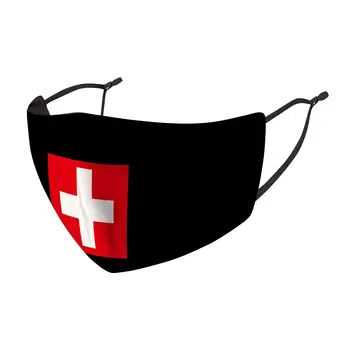

Cross Reusable Hygiene Fashion Face Masks Ice Silk Breathable And Washable Swiss Flag Mouth Mask Shield
