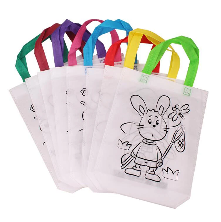 Drawing Toy Educational Drawing Toy Graffiti Bags DIY Environmental Protection Graffiti Bag Handmade Painting Non-Woven Bag Children Arts Crafts