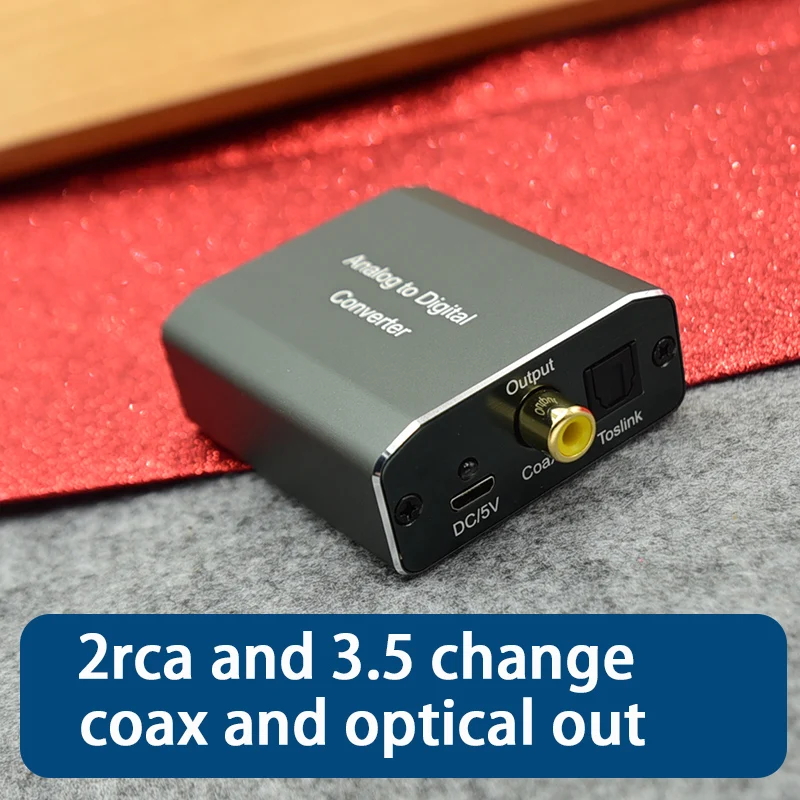 Stereo audio Rca input aux 3.5 mm jack to coaxial digital Optical fiber coax toslink out converter for pc mobile 7.1 5.1 sound |