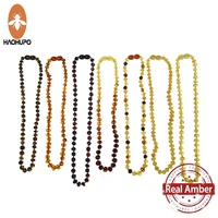 HAOHUPO Class A Natural Bead Necklace Baltic Teething Ambers Necklace For Baby Drool Highest Quality Certified Amber Jewelry